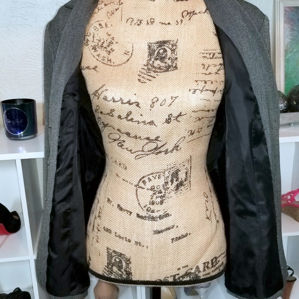 CLOSET CLOSING ~~ Rafaella Three-Button Plus Size Suit Jacket - Gray - Picture 3 of 5
